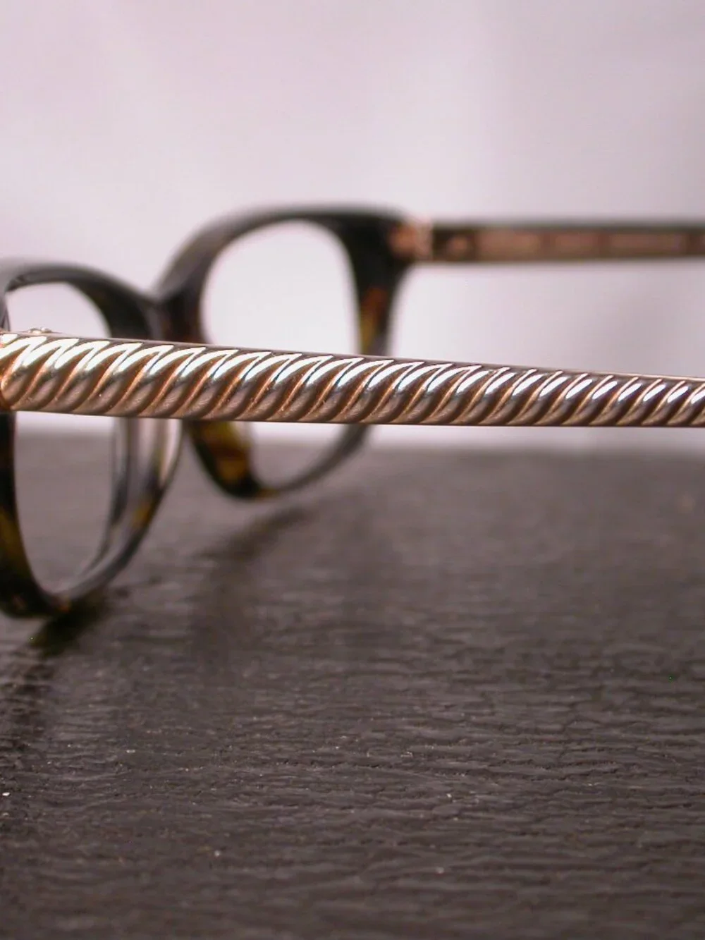 David Yurman Gold and Tortoise Elegant Eyeglasses Frames Made in Japan